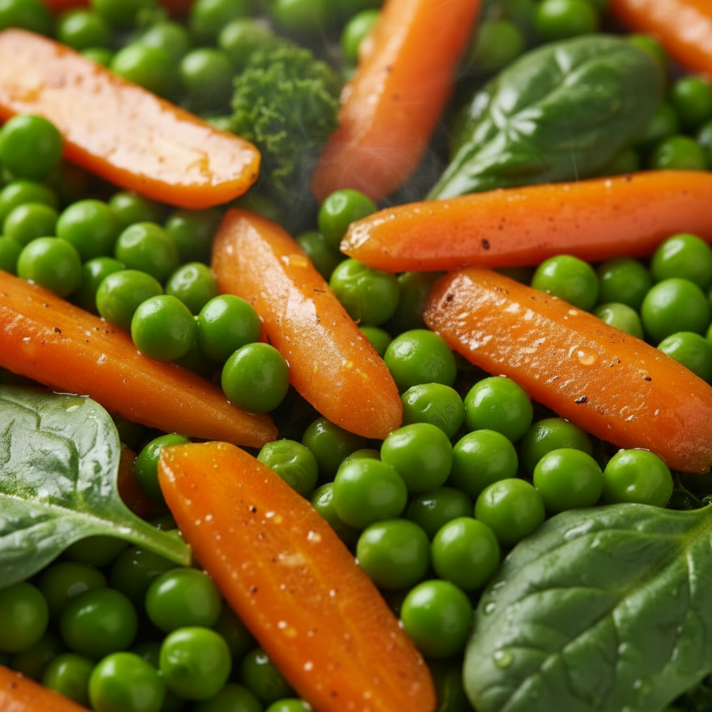 Buttered carrots and peas